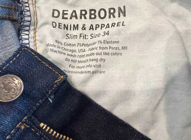 Dearborn Denim Jeans Tag Showing Made In The USA 768x562 